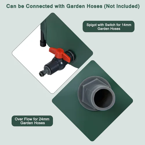 Vista 8 de S AFSTAR Barril de lluvia plegable, tanque de almacenamiento plegable para recolección de agua, resistente a la intemperie, contenedor de lluvia