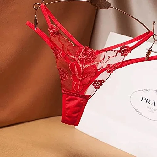 Vista 3 de Tanga de malla para mujer, ropa interior sexy, paquete de 3