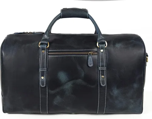 Vista 7 de Bolsa de viaje de cuero Bolsa deportiva para gimnasio, bolsa de mano para equipaje de avión, regalo para el día del padre por Aaron Leather Goods