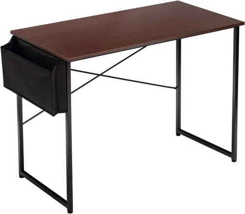 Vista 7 de Mesa de escritorio para computadora, escritorio de computadora de oficina en casa de 47 pulgadas con bolsa de almacenamiento, escritorio de estudio