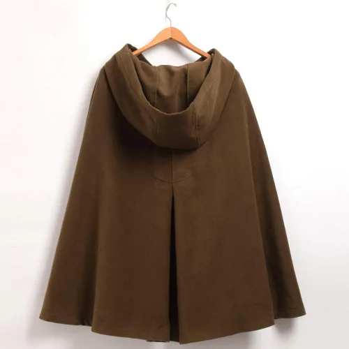 Vista 4 de GRACEART Capa de lana con capucha para mujer, capa de invierno para boda, talla grande, abrigo grueso