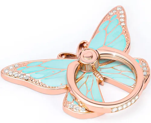 Vista 8 de Doflyesky Soporte de anillo de mariposa para teléfono celular, rotación de 360 grados, soporte de agarre de anillo de teléfono, soporte de dedo