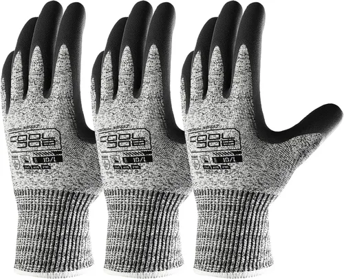 Vista 9 de COOLJOB A3 Cut Resistant Safety Work Gloves with Nitrile Grip, Touchscreen & Flexible for Gardening Fishing Construction