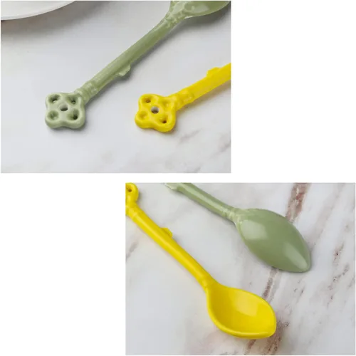 Vista 4 de Juego de 6 cucharas demitasse de cerámica para café, postre, té, helado