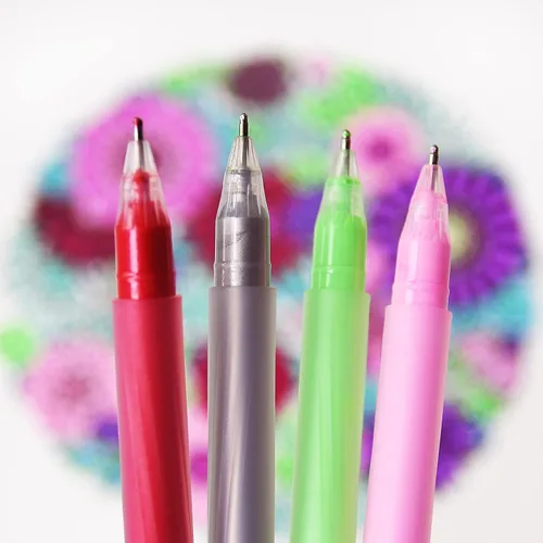Vista 9 de Primrosia 48 bolígrafos de gel con purpurina, incluidos metálicos, pastel y fluorescentes, para libros de colorear y bolígrafos de diario