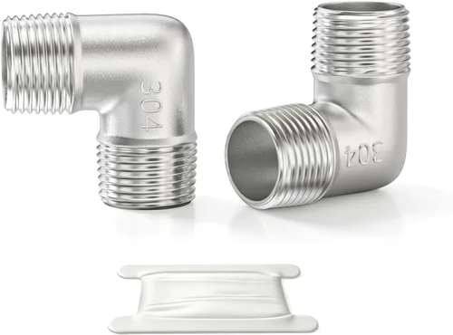 Vista 9 de TAISHER 2 piezas de acero inoxidable 304 accesorios de codo de 90 grados, tubo hembra NPT de 1 pulgada a 1 pulgada NPT hembra 304 accesorio