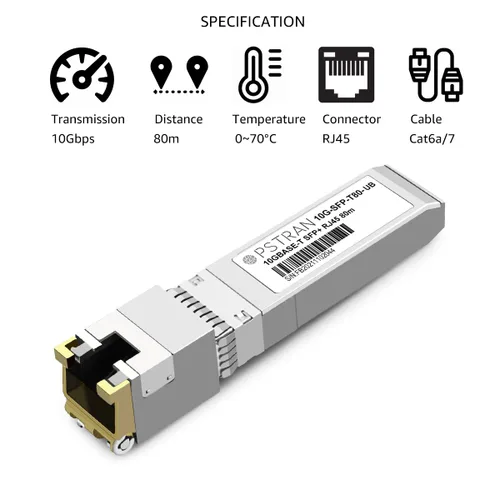 Vista 74 de Módulo transceptor de cobre 10GBASE-T SFP+ RJ45 compatible con Arista SFP-10GE-T 10G SFP+ 98.4 ft Cat6a/7 Para Arista