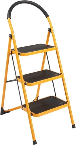 Vista 10 de Escalera plegable de 2/3/4, taburete de escalera con cómodo mango antideslizante, resistente y pedal ancho, taburete portátil de acero de 330