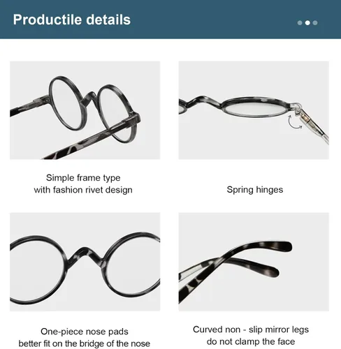 Vista 5 de BLUELESS Gafas redondas vintage Professor Readers (tortuga negra-blanca)