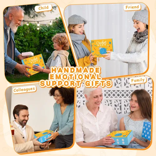 Vista 7 de Kit de ganchillo para principiantes, kit de iniciación de ganchillo de fuego de 4 piezas Emotional Positive Support Beginner Crochet Kits for