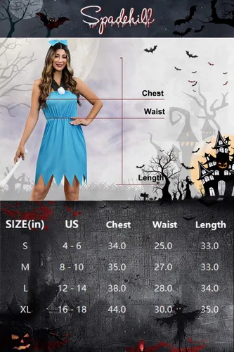 Vista 6 de Spadehill Disfraz de escombros azules de Halloween para mujer