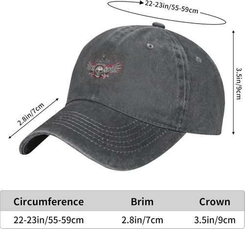 Vista 8 de Cowboy Hat Trendy Hats for Man and Women Djustable Four Season Outdoor Baseball Cap of Hell Skull with Angel Deep Heather
