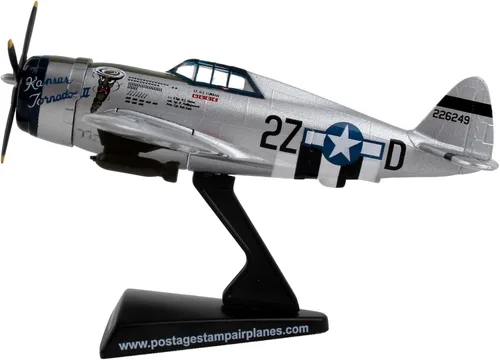 Vista 4 de Sello postal P-47 Thunderbolt "Kansas Tornado II" 1/100 Modelo de avión de combate coleccionable de la Segunda Guerra Mundial – Réplica histórica
