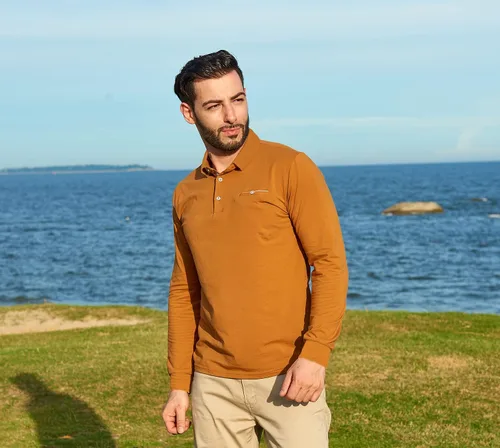 Vista 2 de XTAPAN Polo de golf de manga larga para hombre