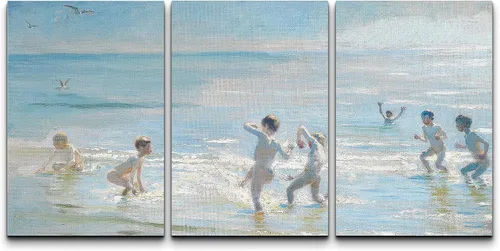 Vista 14 de Wall26 - Lienzo decorativo para pared, 3 piezas, serie de pinturas famosas