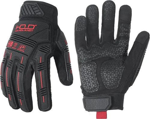 Vista 9 de AIGEVTURE Guantes de trabajo anti vibración para hombre, guantes mecánicos de impacto reductor TPR, guantes de seguridad con dedos y palma