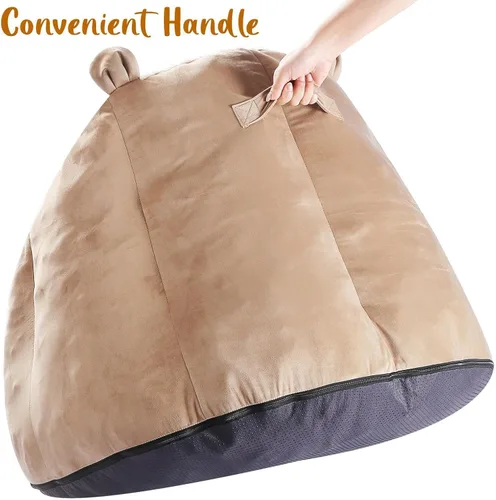 Vista 6 de MOMCAYWEX Cozee - Lindo puf suave para niños con orejas de oso esponjosas, silla mullida y perezosa para niñas y niños de hasta 10 años