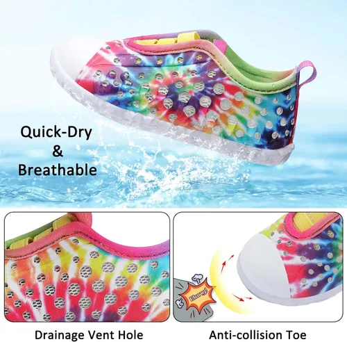 Vista 3 de Fires Zapatos de agua para niños y niñas, de secado rápido, transpirables, calcetines de agua descalzos para playa, natación, zapatos deportivos