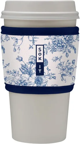 Vista 204 de Sok It HotSok Coffee & Tea - Funda de neopreno con aislamiento reutilizable (floral abstracto)
