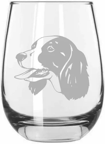 Vista 211 de Shar Pei (chino) - Vaso de vino sin tallo grabado para perro, 15.25 onzas