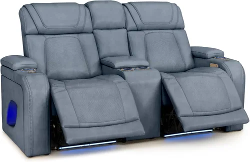Vista 10 de Seatcraft Endeavour - Sofá de cine en casa, color negro, con mesa plegable