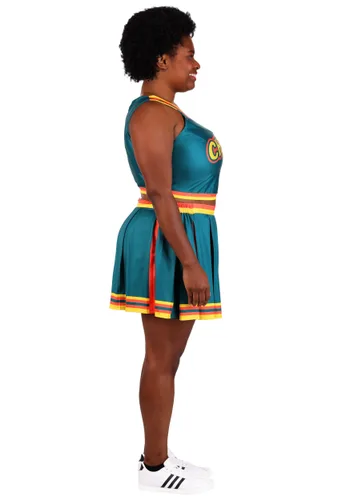 Vista 4 de Disfraz de Animadora Verde para Mujer Talla Plus Multicolor