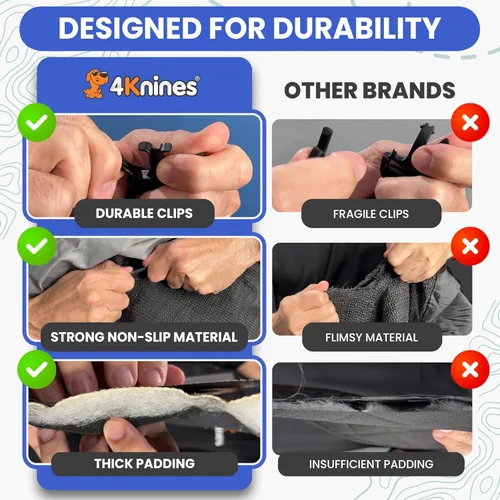 Vista 6 de Perro Funda para asiento sin Hamaca para autos, camiones y SUVs – Empresa basada en EE. UU. – Negro, Bronceado, Gris, normal, Bronceado