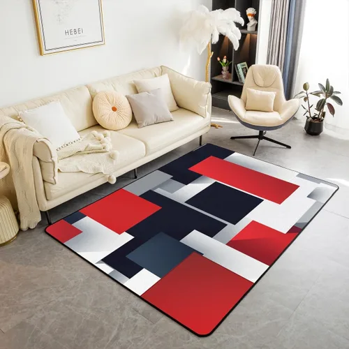 Vista 45 de Alfombra de área en espiral colorida de 3 x 5 pies, abstracta y moderna geométrica, decoración de remolinos, antideslizante, para hombres, mujeres
