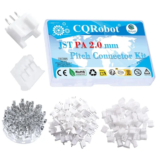 Vista 35 de CQRobot JST EL 4.5 mm de paso 2 pines conector electrónico IC macho, enchufes hembra carcasa y kit de terminales de crimpado en T macho/hembra. 50