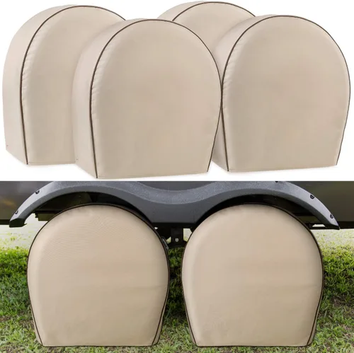 Vista 9 de Leader Accessories Paquete de 4 fundas para neumáticos – Protectores de ruedas resistentes para camiones, SUV, Jeep, cámper, remolque, RV – Oxford