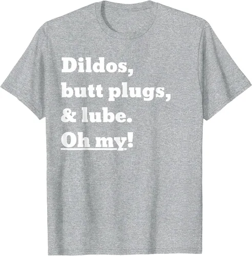 Vista 53 de Consoladores, tapones para los glúteos y lubricante. Camiseta Oh My! Azul bebé
