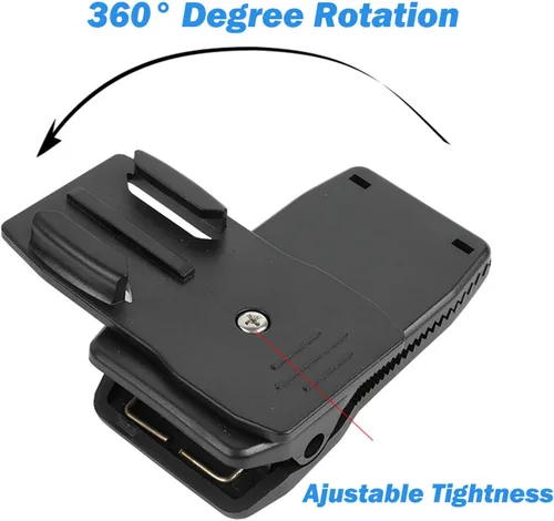 Vista 3 de momerch Soporte para correa de hombro para mochila 360 con clip de bolsa con base de adaptador de trípode de liberación rápida compatible con Go Pro