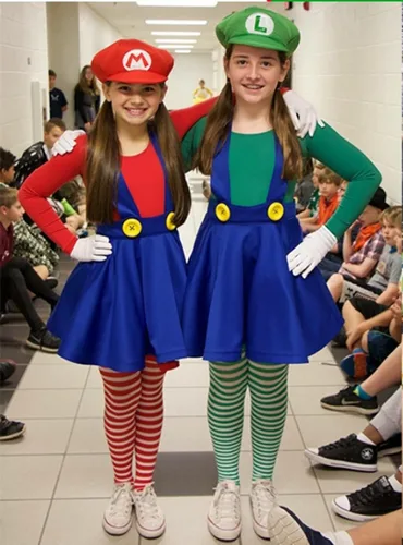 Vista 6 de ratote Mary and Luigi Hats Costume for AdultHalloween Cosplay Accessories Kit, Funny Couple Outfits for Men and Women