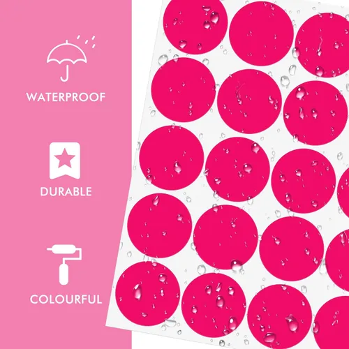 Vista 7 de Zonon 240 calcomanías de pared de lunares de 2 pulgadas, diseño de puntos de vinilo multicolor de arco iris, calcomanías circulares redondas