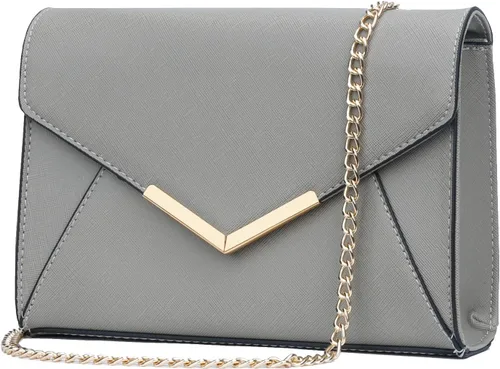 Vista 18 de KKXIU Bolso Clutch de Noche Tipo Sobre de Cuero Sintético Elegante para Mujer, Bolso Plegable para Fiesta, Boda, Graduación