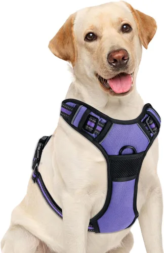 Vista 10 de Arnés para perro sin tirones, chaleco ajustable reflectante con clip frontal para mascotas con asa de fácil control para perros medianos y grandes
