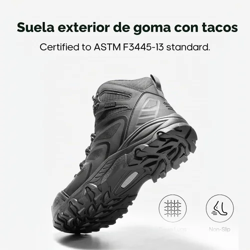 Vista 6 de NORTIV 8 Botas de trabajo impermeables para hombres botas de construcción de seguridad con punta de acero ARMADILLO-STL Botas de construcción