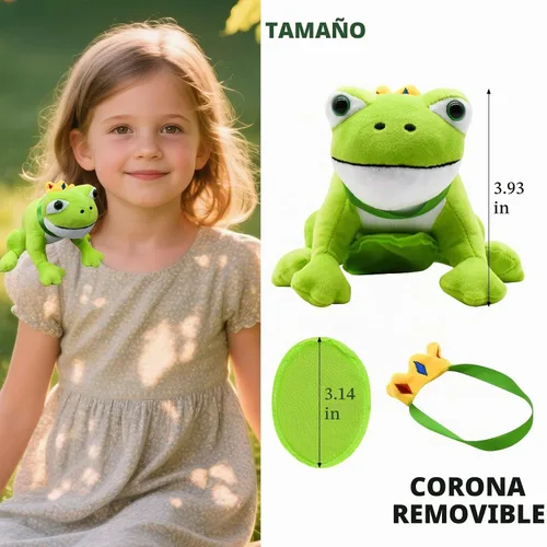 Vista 2 de Imán de hombro de felpa de rana, accesorios de disfraz de animales