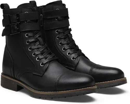 Vista 4 de Vostey Botas para hombre, botas casuales de motocicleta para hombre, botas chukka impermeables para hombre