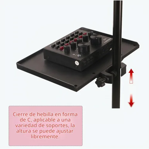 Vista 5 de 2 bandejas universales para micrófono, soporte ajustable para soporte de micrófono, bandeja de soporte para micrófono para hoja de música