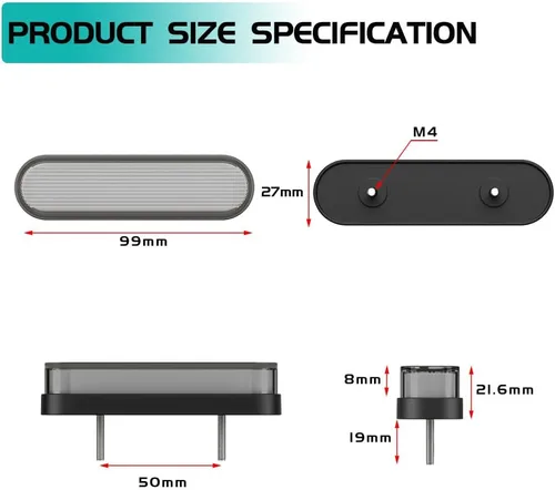 Vista 6 de Kit de actualización de iluminación para camión, señal de cola secuencial 3 en 1, freno/giro con LED superbrillantes con 24 LED rojos y 10