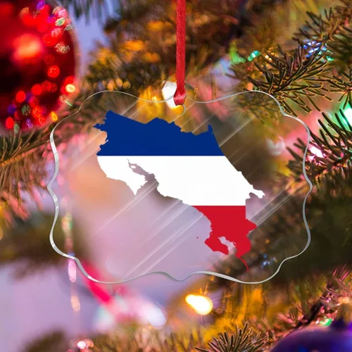 Vista 20 de Silueta de la bandera de Bután, adornos para árbol de Navidad, bandera nacional, recuerdo, decoraciones de Navidad, adornos acrílicos de Bután