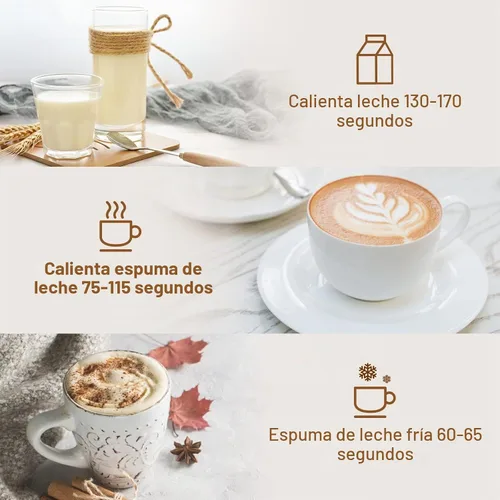 Vista 8 de Secura Espumador de leche, máquina automática de espuma caliente/fría de Negro