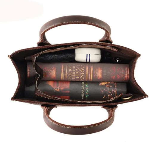 Vista 3 de Ztimi Retro Handbag Business Commuter Men's Shoulder Bag Messenger Bag Men's Bag Backpack