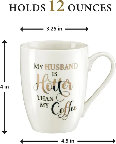 Vista 2 de Lillian Rose Taza de café Funny My Husband is Hotter than my Coffee