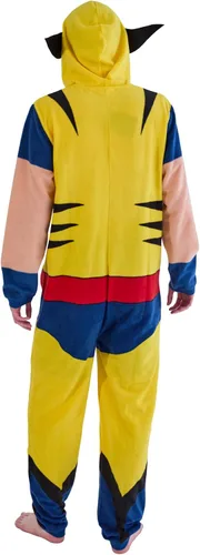 Vista 4 de Bioworld Disfraz de cosplay con capucha y mangas largas para adultos, traje enterizo X-men Wolverine