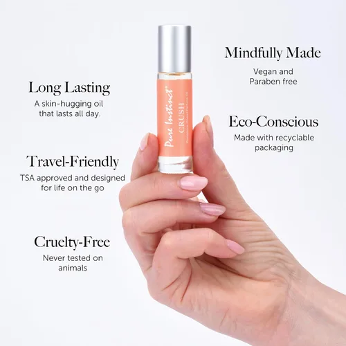 Vista 6 de Pure Instinct CRUSH The Original - Perfume de aceite esencial con infusión de feromonas, para sus mujeres, listo para la TSA