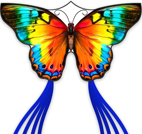 Vista 10 de SGftre Cometa de mariposa para niños y niñas, fácil de volar, juguete perfecto para niños y adultos, ideal para diversión en la playa y actividades