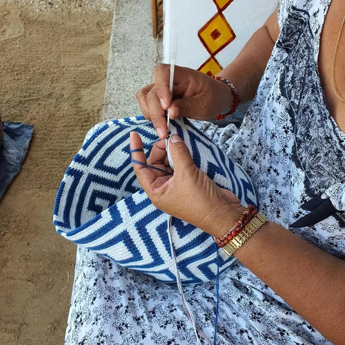 Vista 7 de Premium Wayuu Large Bag - 100% Original Colombian Mochila Wayuu - HandMade - Crocheted Tote Bag - Hand Woven