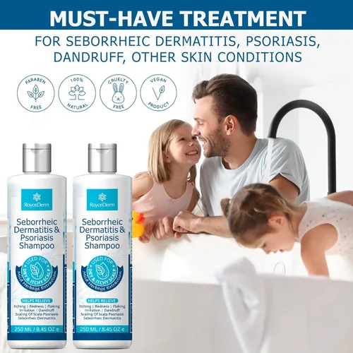 Vista 8 de Roycederm Psoriasis, champú para dermatitis seborreica y gel de ducha refrescante CoolDefense